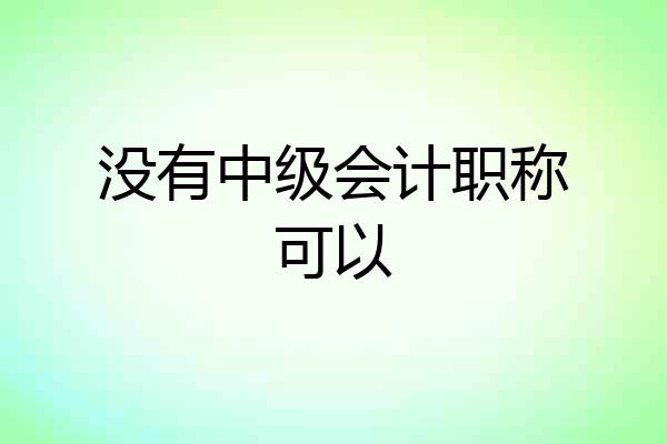 没有中级会计职称可以