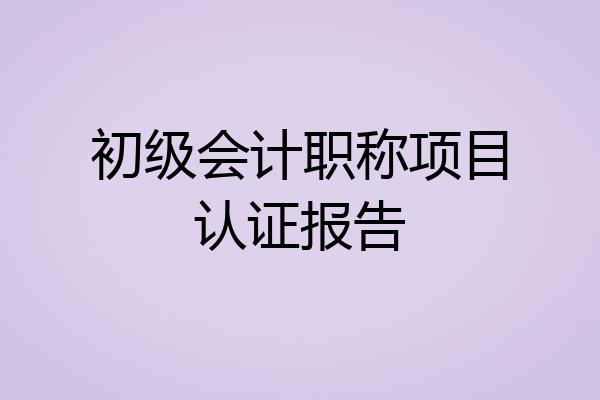 初级会计职称项目认证报告