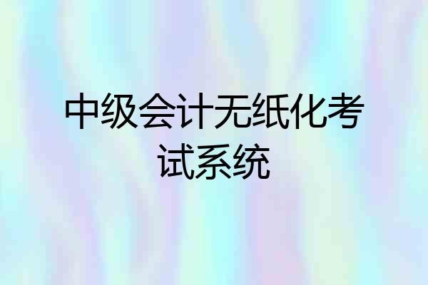 中级会计无纸化考试系统