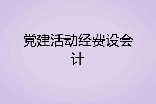 党建活动经费设会计