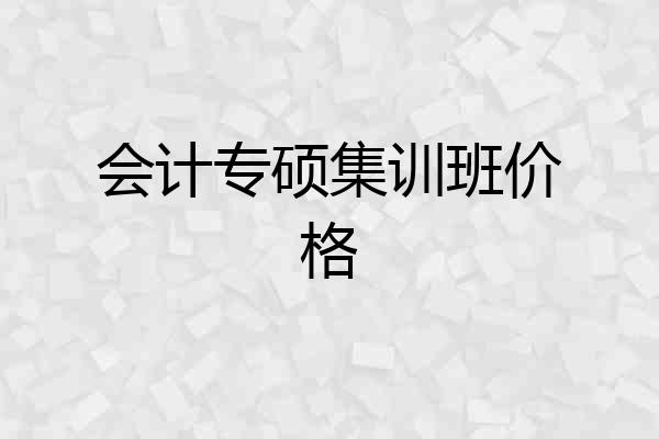 会计专硕集训班价格