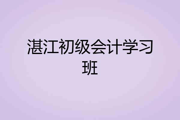 湛江初级会计学习班
