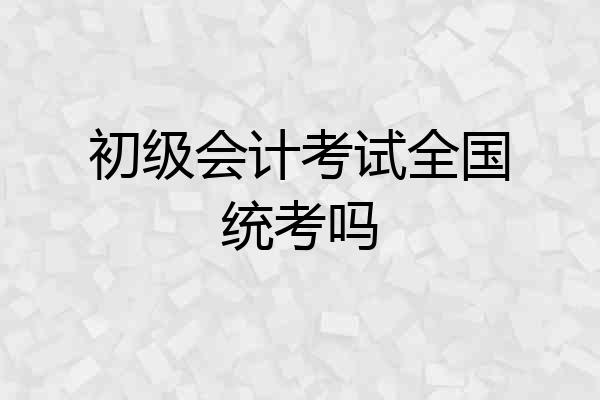 初级会计考试全国统考吗