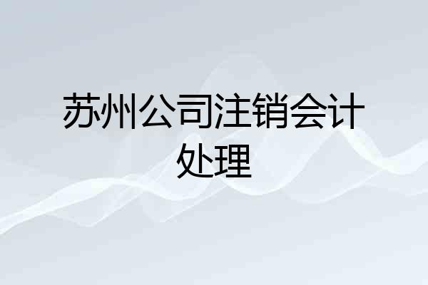 苏州公司注销会计处理