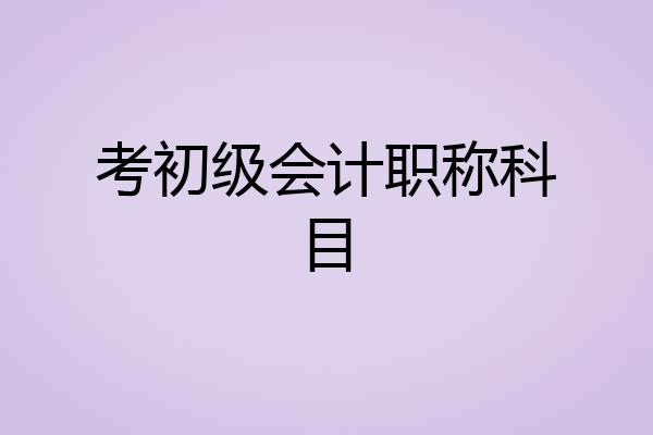 考初级会计职称科目