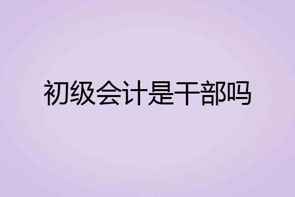 初级会计是干部吗