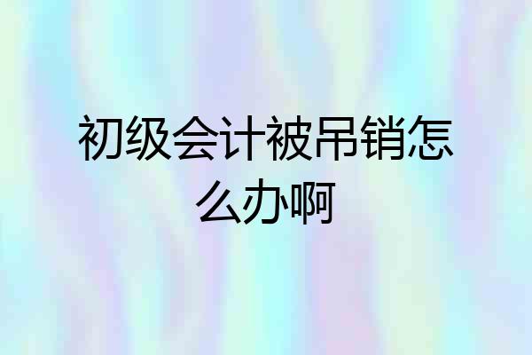初级会计被吊销怎么办啊