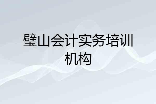 璧山会计实务培训机构