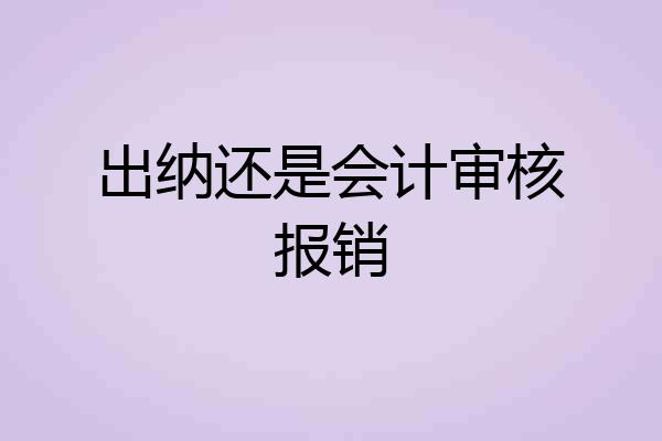 出纳还是会计审核报销