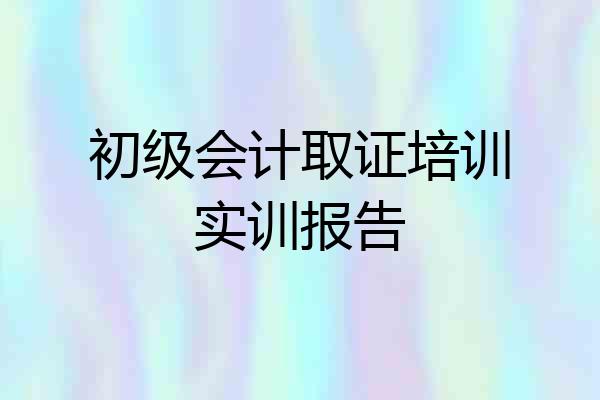 初级会计取证培训实训报告