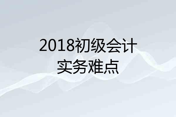 2018初级会计实务难点
