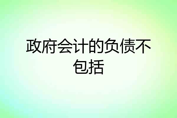 政府会计的负债不包括