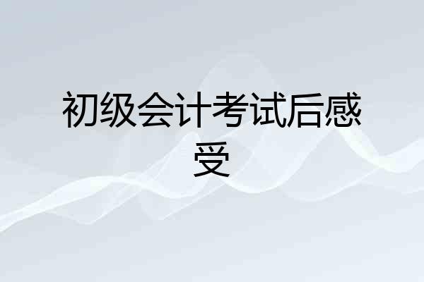 初级会计考试后感受