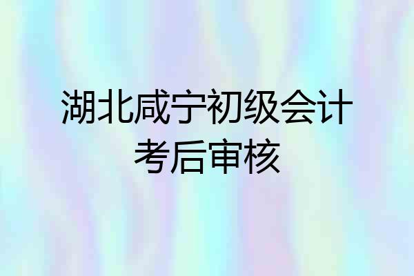 湖北咸宁初级会计考后审核
