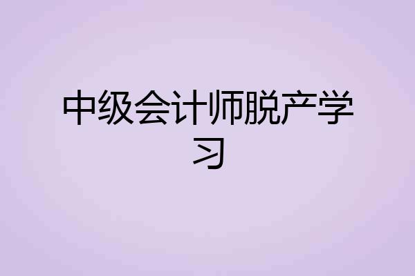 中级会计师脱产学习