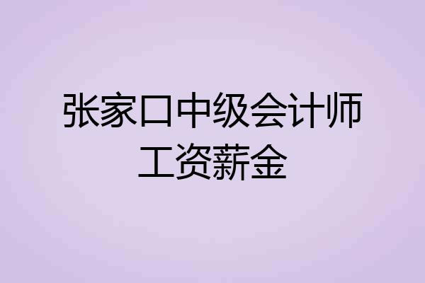 张家口中级会计师工资薪金