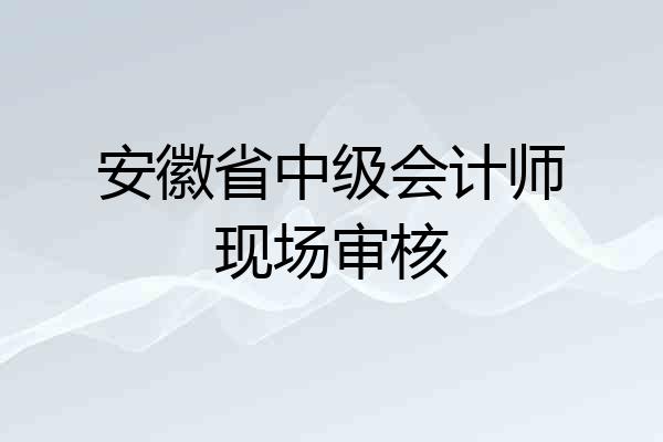 安徽省中级会计师现场审核