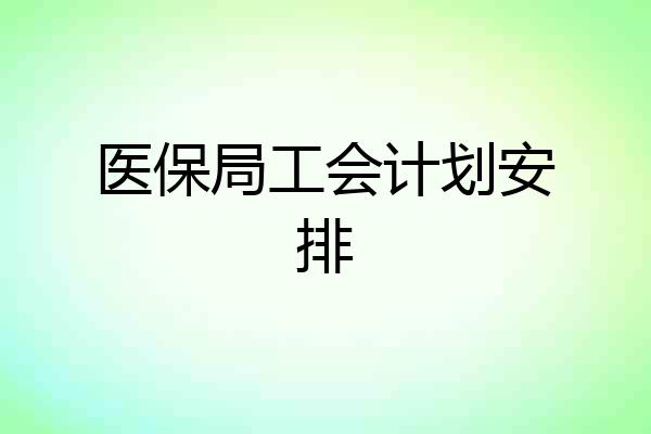 医保局工会计划安排