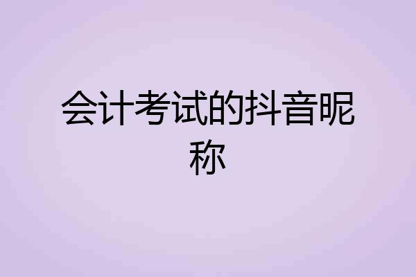 会计考试的抖音昵称