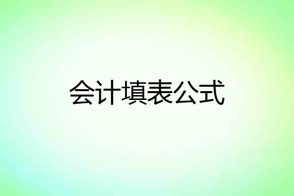 会计填表公式