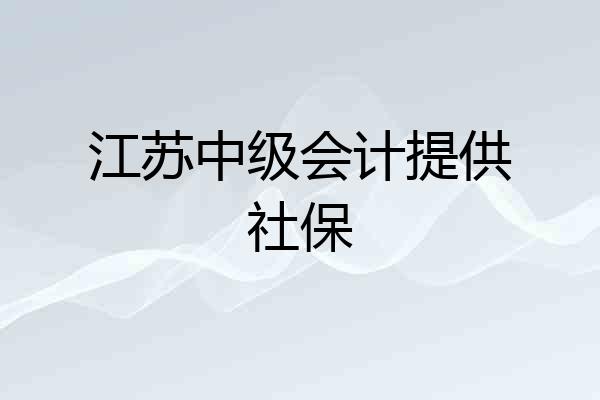 江苏中级会计提供社保
