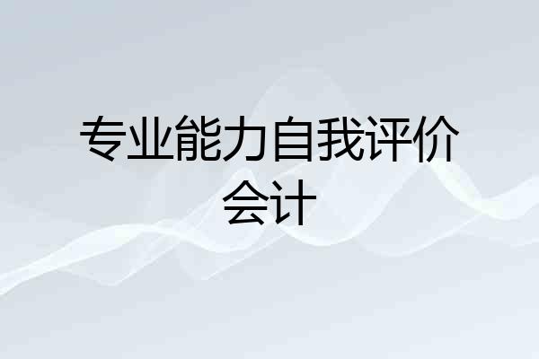 专业能力自我评价会计