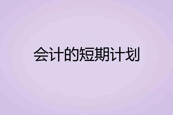 会计的短期计划