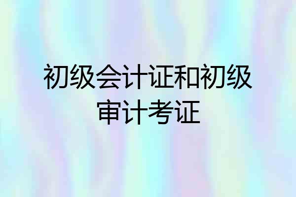 初级会计证和初级审计考证