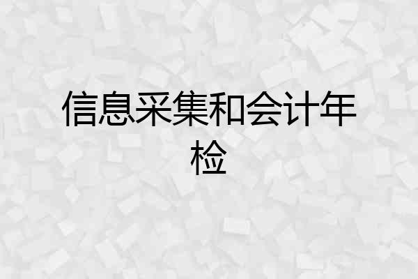 信息采集和会计年检