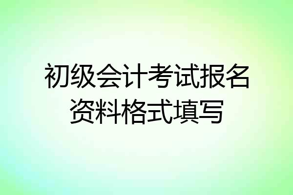 初级会计考试报名资料格式填写