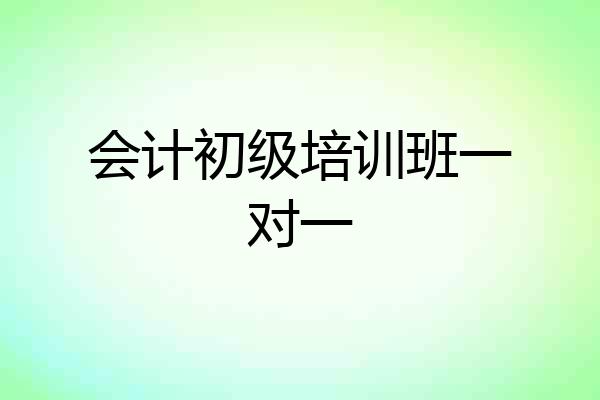 会计初级培训班一对一