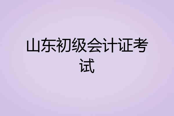 山东初级会计证考试