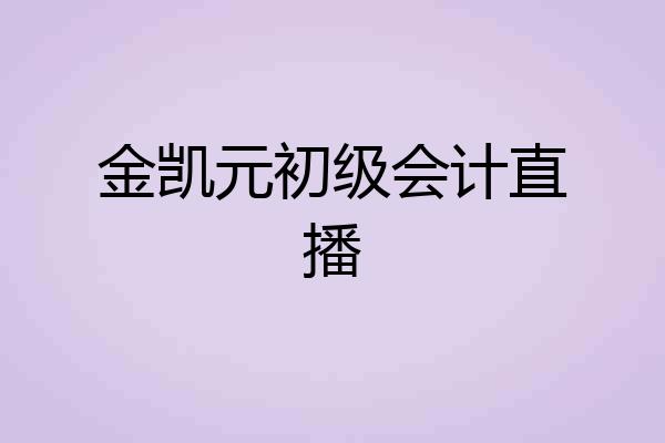 金凯元初级会计直播