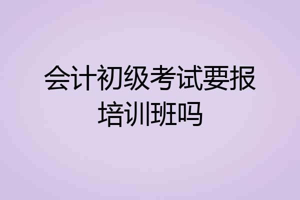 会计初级考试要报培训班吗
