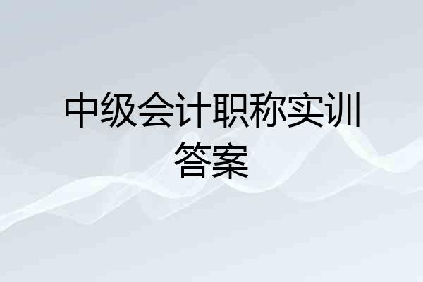 中级会计职称实训答案