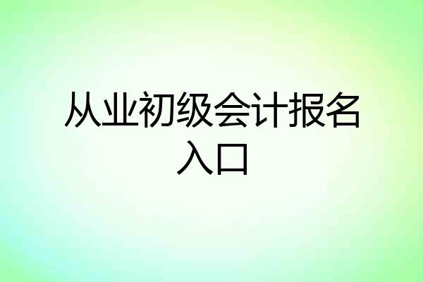 从业初级会计报名入口