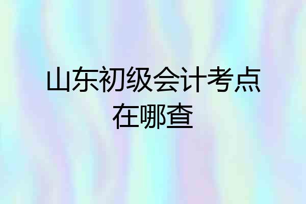 山东初级会计考点在哪查