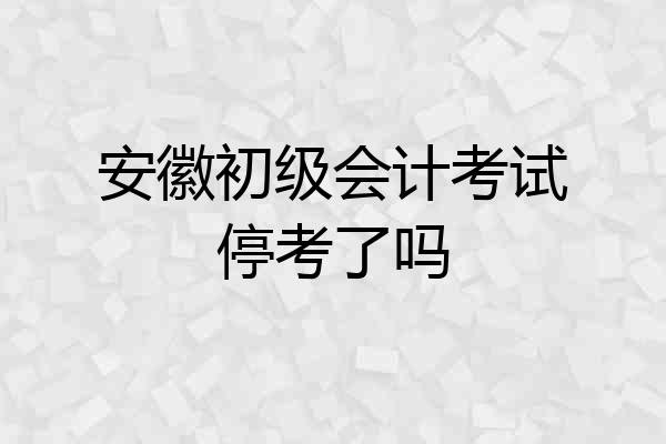 安徽初级会计考试停考了吗
