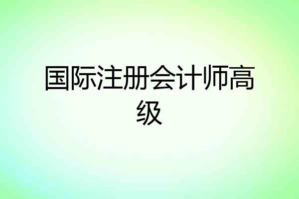 国际注册会计师高级
