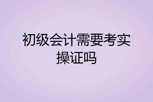 初级会计需要考实操证吗