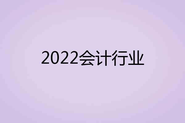 2022会计行业