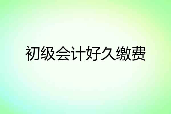 初级会计好久缴费