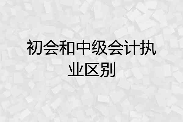 初会和中级会计执业区别