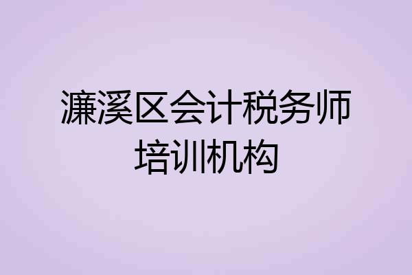 濂溪区会计税务师培训机构