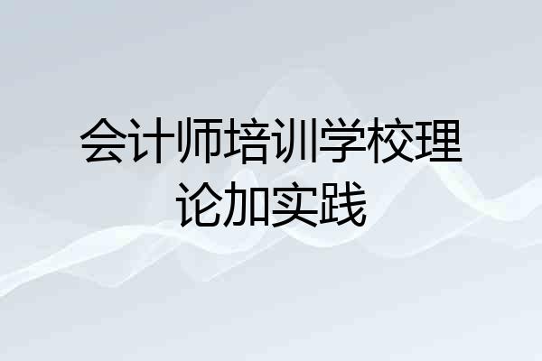 会计师培训学校理论加实践