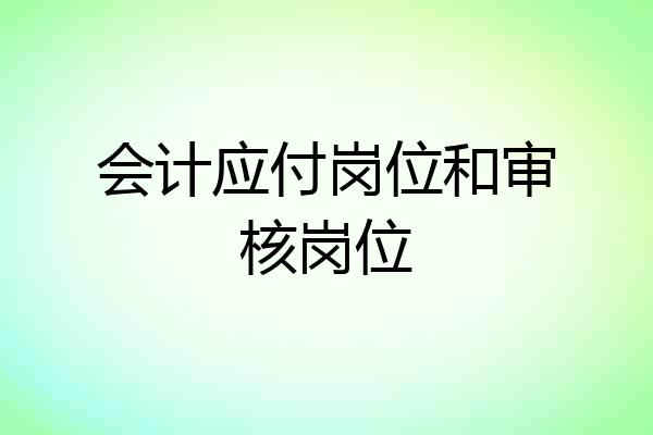 会计应付岗位和审核岗位