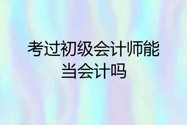 考过初级会计师能当会计吗