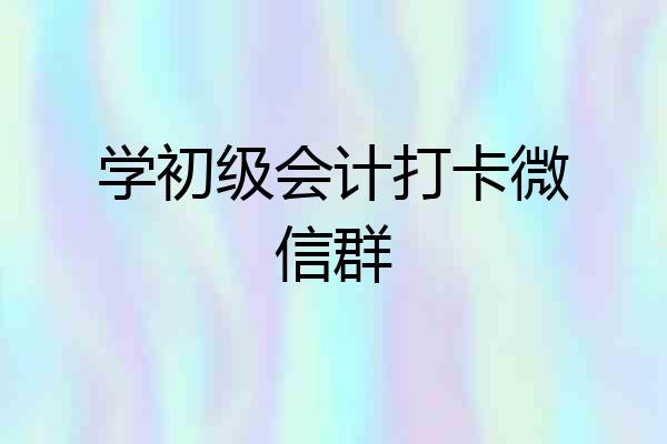 学初级会计打卡微信群
