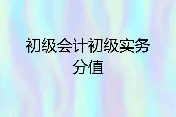 初级会计初级实务分值
