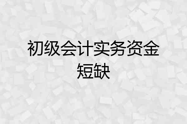 初级会计实务资金短缺
